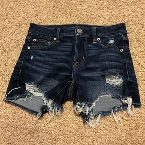American Eagle Outfitters Navy Ripped Jean Shorts